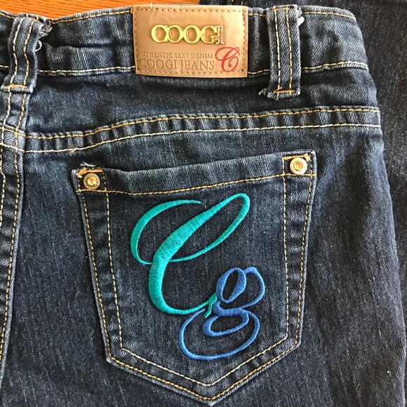COOGI Blue Cropped Denim Low Rise Jeans size 7 / 8 - Picture 4 of 8